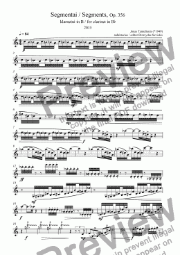 page one of Segmentai / Segments, Op. 356