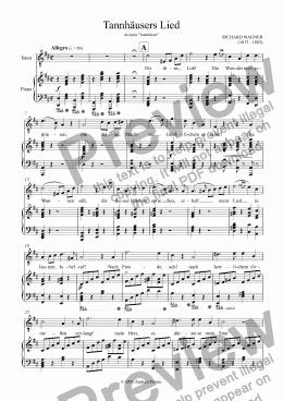 page one of Tannhäusers Lied