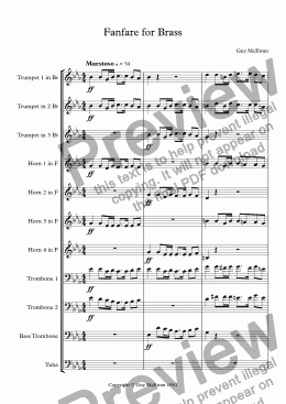 page one of Fanfare for Brass