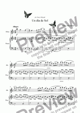 page one of Un d�a de Sol (for Oboe & piano)