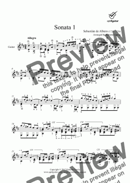 page one of Sonata 1 for solo guitar