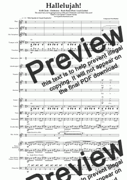 page one of Hallelujah! (SAB Choir - Orchestra - Rock Band)