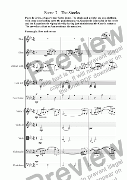 page one of QUASIMODO - Opera - Act 1 Scene 7 - The Stocks