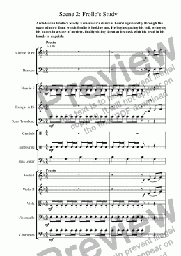 page one of QUASIMODO - Opera - Act 2 Scene 2 - Frollo