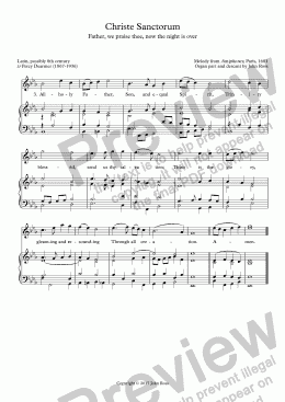 page one of Christe Sanctorum (Father, we praise thee, now the night is over) - Descant & reharmonisation