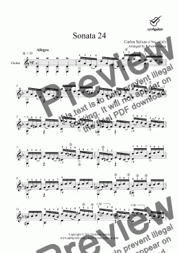 page one of Sonata 24 for solo guitar