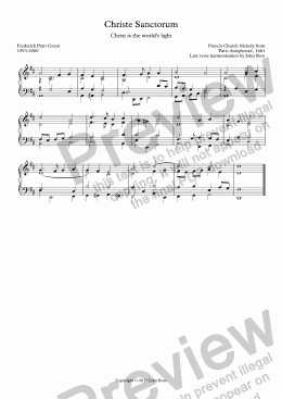 page one of Christe Sanctorum (Christ is the world's light) - Last verse reharmonisation