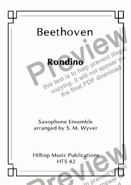 page one of Rondino arr. saxophone ensemble