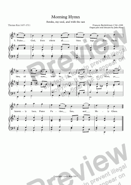 page one of Morning Hymn (Awake, my soul, and with the sun) Descant & reharmonization