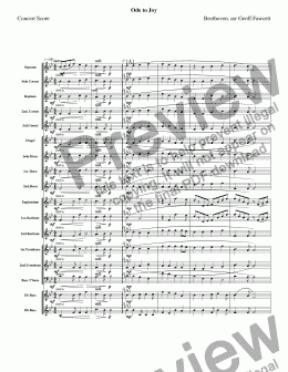 page one of Ode To Joy/Song of Joy