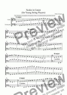 page one of Scales in Canon (for Young String Players)