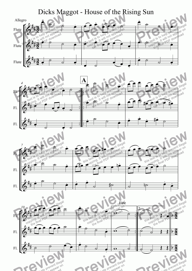 Dicks Maggot House Of The Rising Sun Download Sheet Music Pdf File