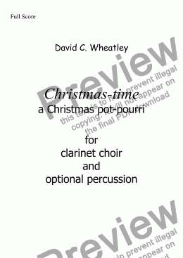 page one of Christmas-time for clarinet choir by David Wheatley