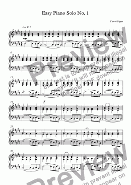 page one of Easy Piano Solo No. 1