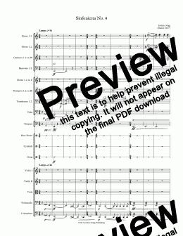 page one of Sinfonietta No 4 - Score and parts