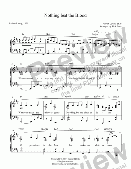 page one of Nothing but the Blood of Jesus - Lent / Holy Week / Communion Hymn Piano Solo (What Can Wash Away My Sin?)