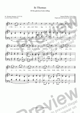 page one of St Thomas (Of the glorious body telling) - descant & reharmonization