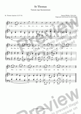 page one of St Thomas (Tantum ergo Sacramentum) - descant & reharmonization