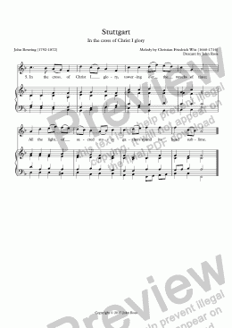 page one of Stuttgart (In the cross of Christ I glory) - Descant no.1