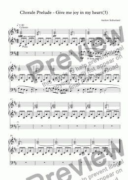 page one of Chorale Prelude - Give me joy in my heart(3)