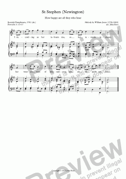 page one of St Stephen (Newington) (How happy are all they who hear) - descant & reharmonization