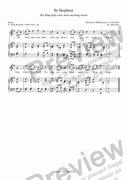 page one of St Stephen (The King shall come when morning breaks) - descant & reharmonization