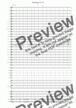 page one of Symphony No 115 2nd movt.