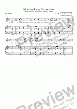 page one of Morning Song (86.86) (Consolation) (The King shall come when morning dawns) - Reharmonization with descant