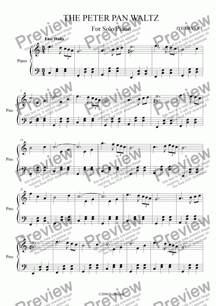 The Peter Pan Waltz Download Sheet Music Pdf File