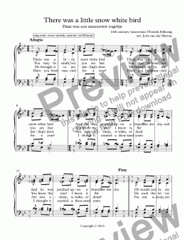 page one of There was a little snow white bird [Flemish folksong] (choir SATB)