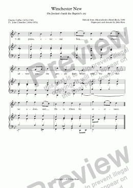 page one of Winchester New (On Jordan's bank the Baptist's cry) - Descant no.2 + reharmonisation