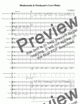 page one of Shakuntala & Dushyant's Love Waltz for Soprano, Tenor, Chorus & Orchestra