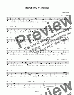 page one of Strawberry Memories (lead sheet)