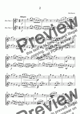 page one of Four Alto Sax Duets - No.2