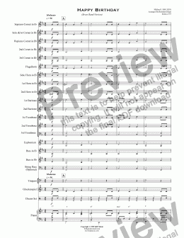 page one of Happy Birthday (Brass Band Version)