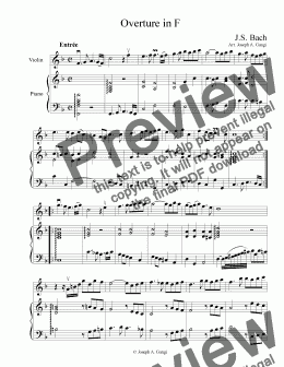 page one of Bach Overture BWV 820