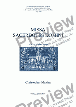 page one of Missa Sacerdotes Domini (Latin Words)