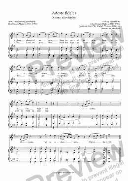 page one of Adeste Fideles (O come, all ye faithful) - Descant