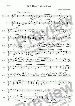 page one of Bell Dance Variations for clarinet and guitar