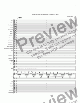 page one of 3rd Piano Concerto (first 8 minutes)