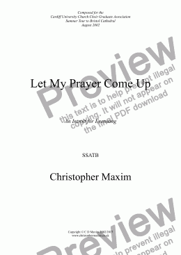 page one of Let My Prayer Come Up (motet)