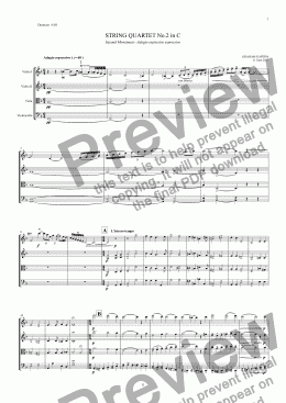 page one of STRING QUARTET No.2 in C (14 Minutes) 2nd Movement 4 pages 4.40