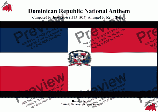 Dominican Republic National Anthem for Brass Quintet - Sheet Music PDF