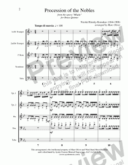 page one of Rimsky-Korsakov - Procession of the Nobles