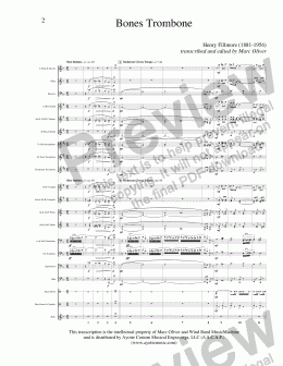 page one of Fillmore - Bones Trombone