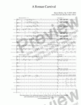 page one of Berlioz - Roman Carnival Overture