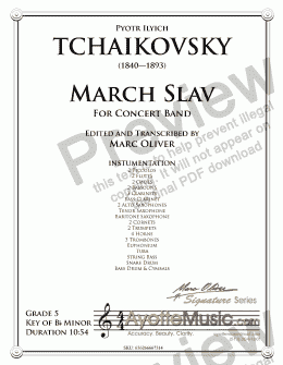 page one of Tchaikovsky - March Slav