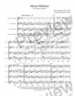 page one of Schubert - Marche Militaire