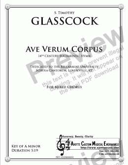 page one of Glasscock - Ave Verum Corpus