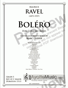 page one of Ravel - Bolero